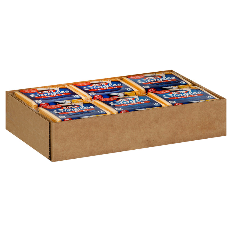 Kraft Individually Wrapped American Cheese Slices, 8 Ounce Size - 12 Per Case.