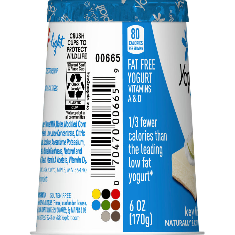 Yoplait® Light Yogurt Single Serve Cup Keylime Pie 6 Ounce Size - 12 Per Case.