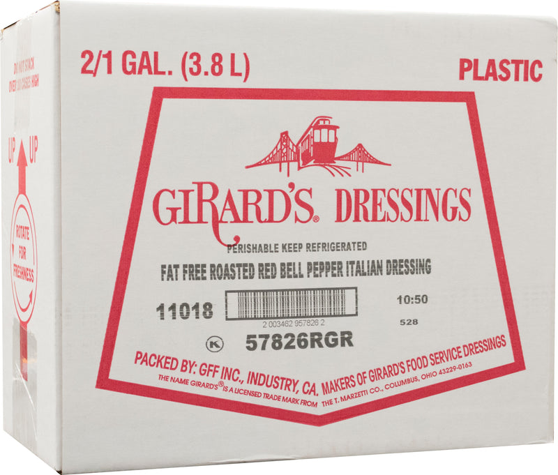 Girard's Fat Free Roasted Red Bell Pepper Italian Dressing, 1 Gallon - 2 Per Case