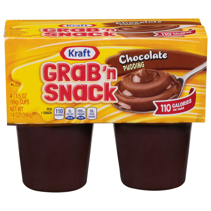 KRAFT GRAB 'N SNACK Chocolate Pudding 3.5 Ounce Cups (4/12 Count)