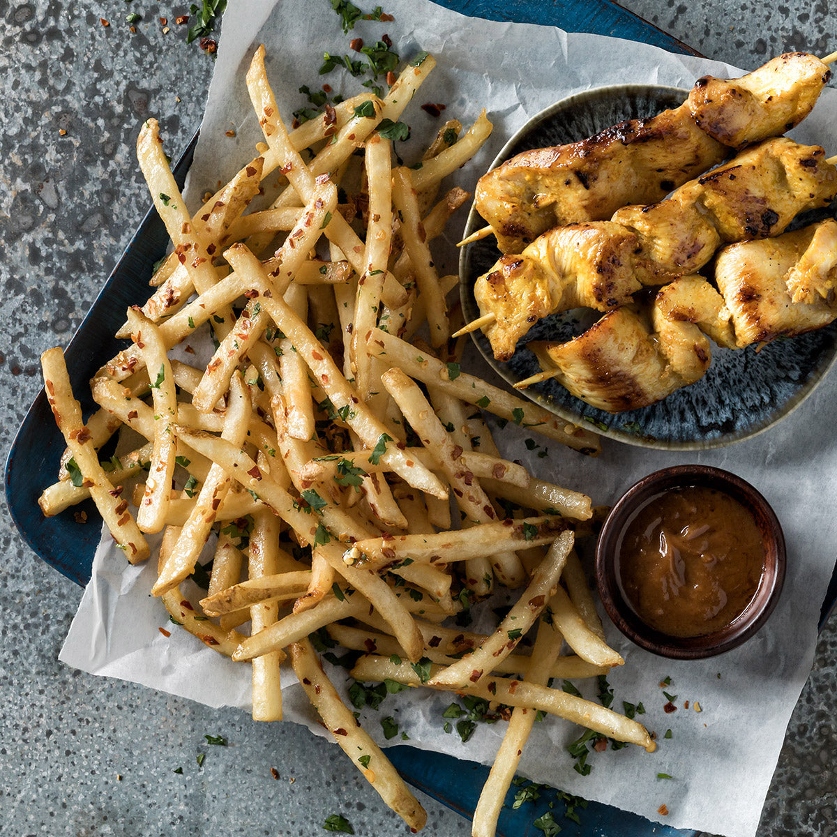Simplot Megacrunch 6" Battered Julienne Cut Fries Skin On 4.5 Pound Each - 6 Per Case.