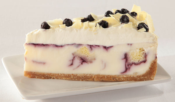 Blueberry Cobbler White Chocolate Cheesecake Frozen Slice 5.18 Pound Each - 2 Per Case.
