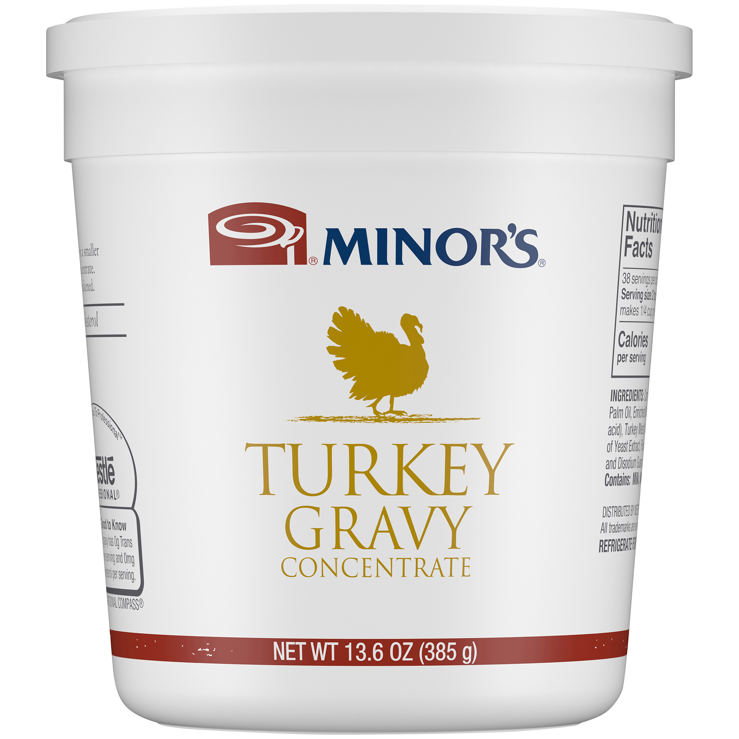Minor's Turkey Gravy Concentrate (No Added Msg) 13.6 Ounce Size - 6 Per Case.
