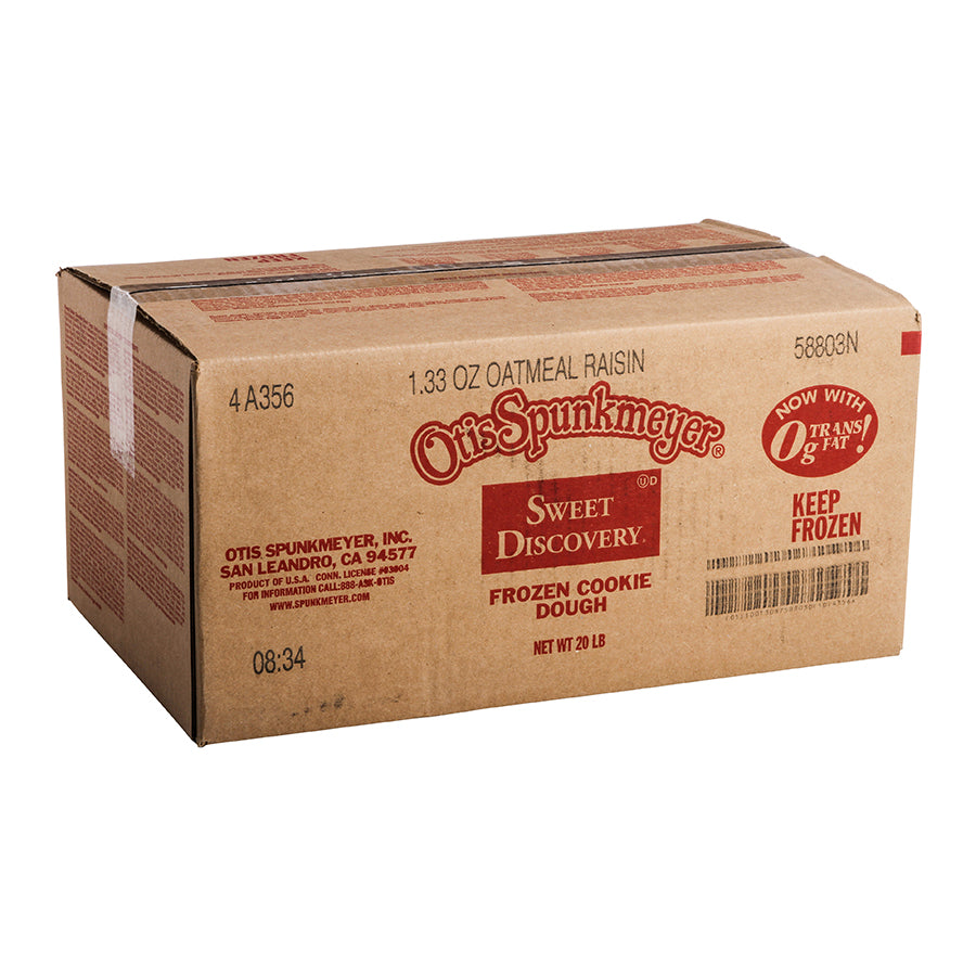 Frozen Cookie Dough Oatmeal Raisin Bulk Bag 1.33 Ounce Size - 240 Per Case.