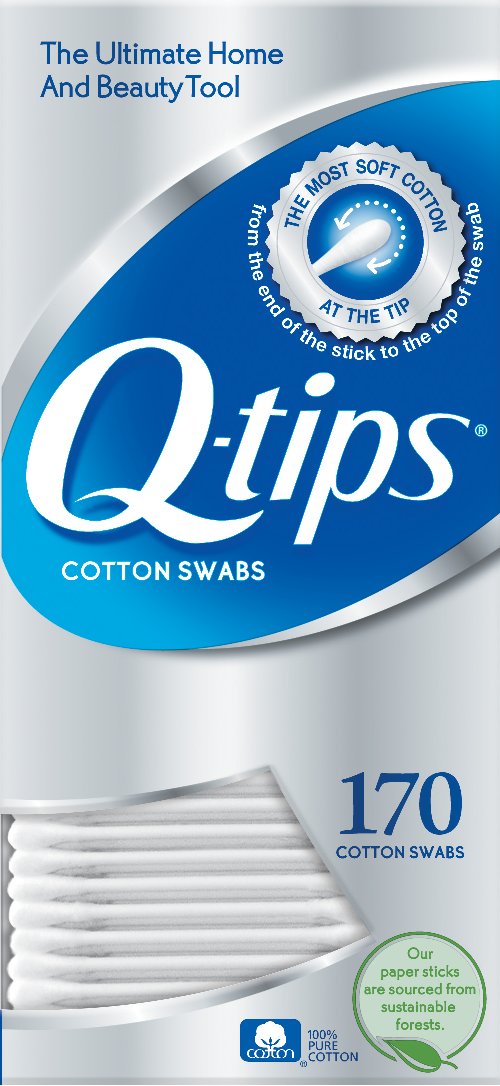 Q Tips Cotton Swab Flexible170 Count Packs - 144 Per Case.