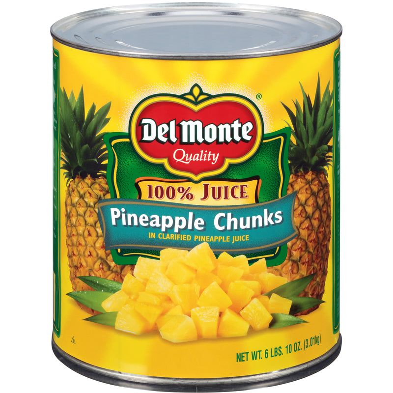 Del Monte Pineapple Chunks In Clarified Pineapple Juice Can 106 Ounce Size - 6 Per Case.