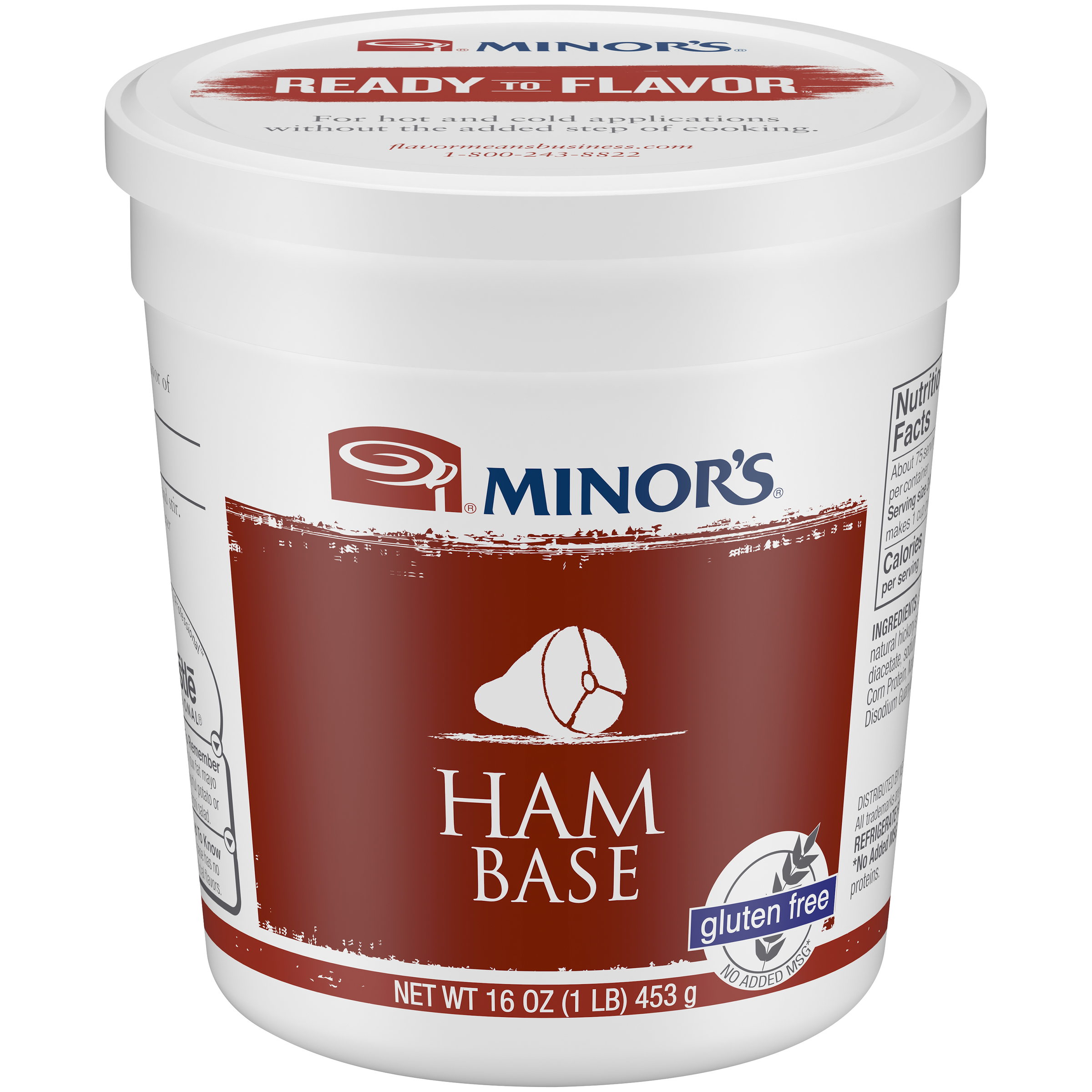 Minor's Ham Base (No Added Msg) Gluten Free 1 Pound Each - 6 Per Case.