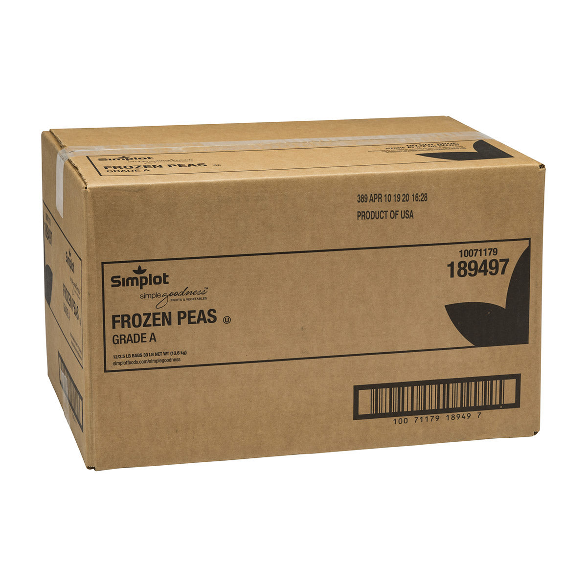 Simplot Simple Goodness Classic Vegetables Rte Peas 2.5 Pound Each - 12 Per Case.