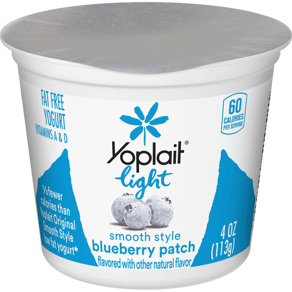 Yoplait® Light Yogurt Single Serve Cup Variety Blueberry Vanilla 4 Ounce Size - 48 Per Case.