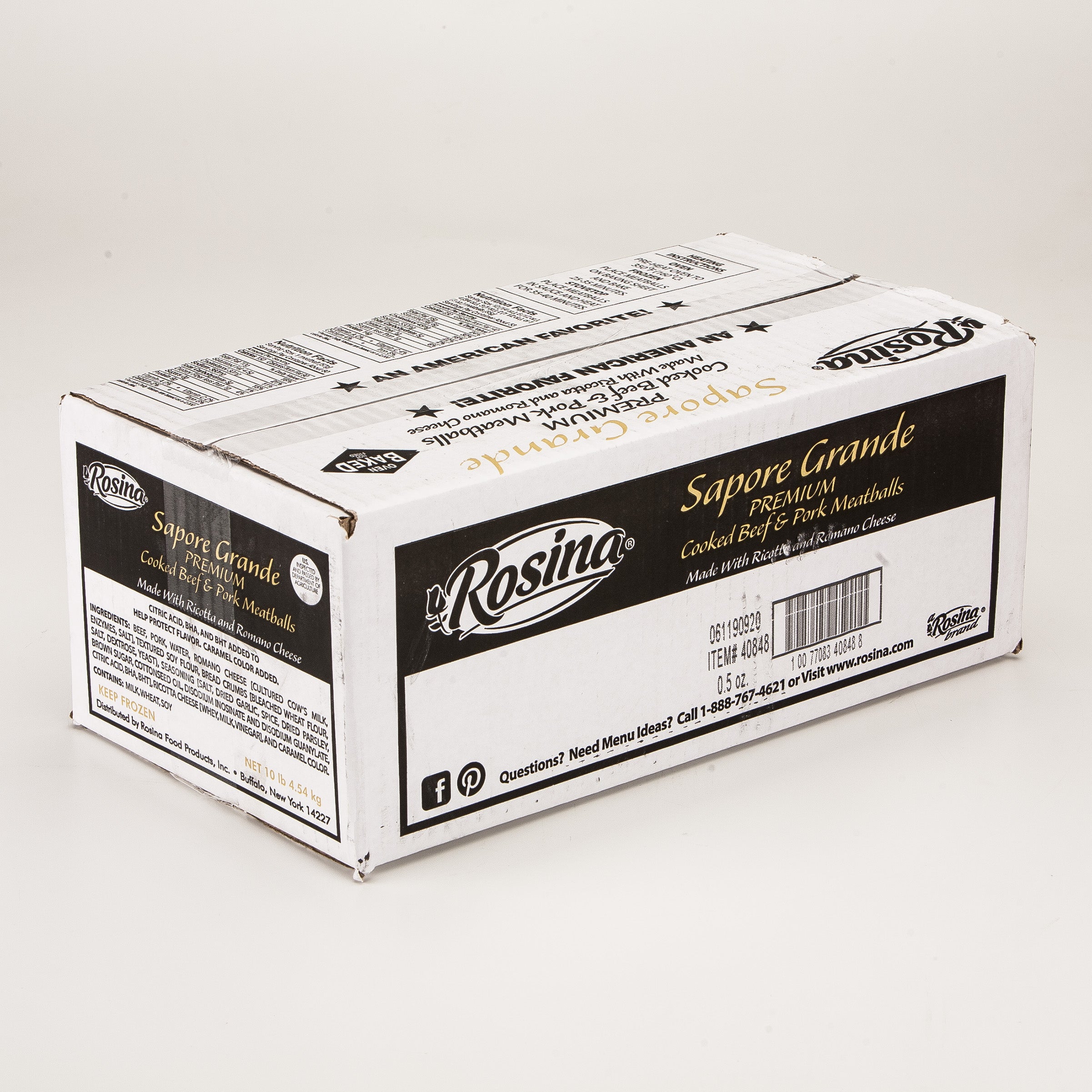 Premium Beef & Pork Meatballs 5 Pound Each - 2 Per Case.