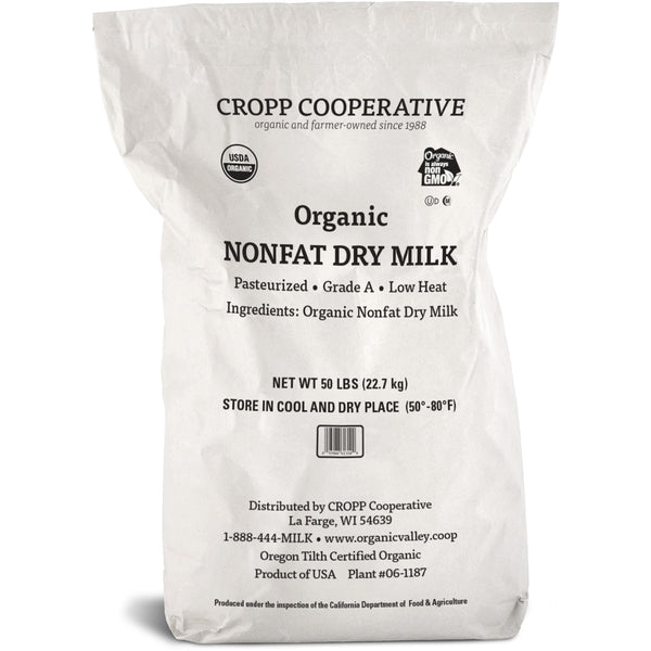 Organic Valley Cropp Cooperative Grade-A Nonfat Dry Milk Powder 1-50 Pound Kosher; Non-gmo; Organic-100% 1-50 Pound