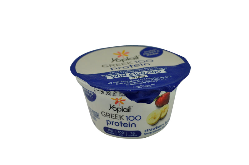 Yoplait® Greek Protein Yogurt Single Serve Cup Strawberry Banana 5.3 Ounce Size - 12 Per Case.