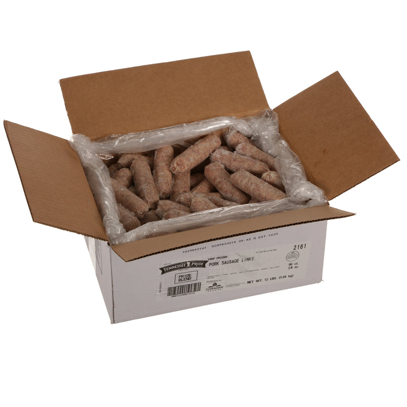 Odoms Tennessee Pride Country Blend Fresh Casing Sausage Links 2 Ounce Size - 96 Per Case.