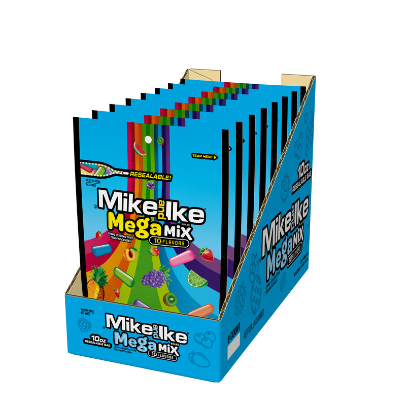 Mike And Ike® Mega Mix Stand Up BagDrc 10 Ounce Size - 8 Per Case.