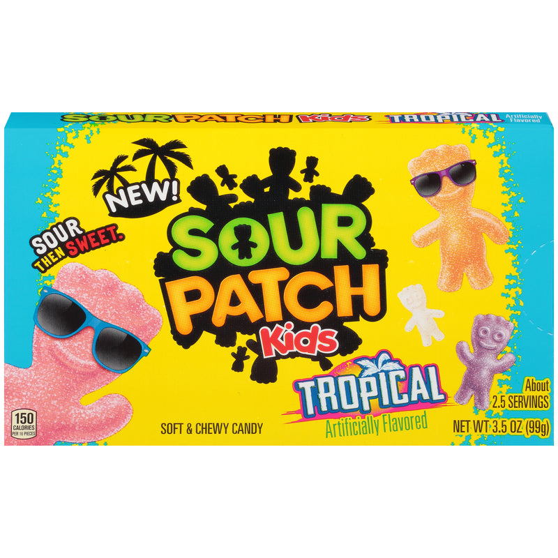 Sour Patch Kids Soft Candy Tropical Fat Freetropical 3.5 Ounce Size - 12 Per Case.