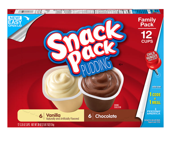 Snack Chocolate And Vanilla Pudding Cupsfamily Pack Pack 39 Ounce Size - 6 Per Case.