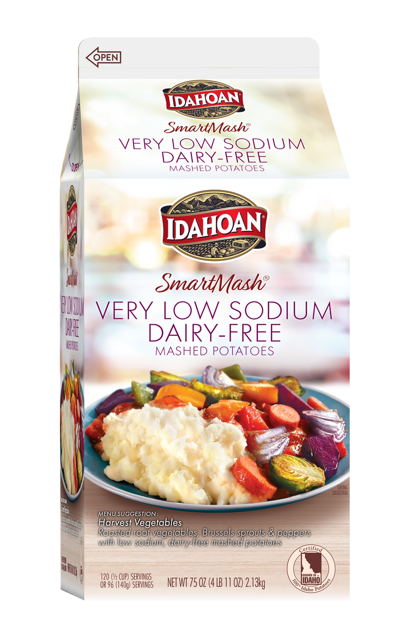 Idahoan® Smartmash® Very Low Sodium Dairy Free Mashed Potatoes Ctns 4.687 Pound Each - 6 Per Case.