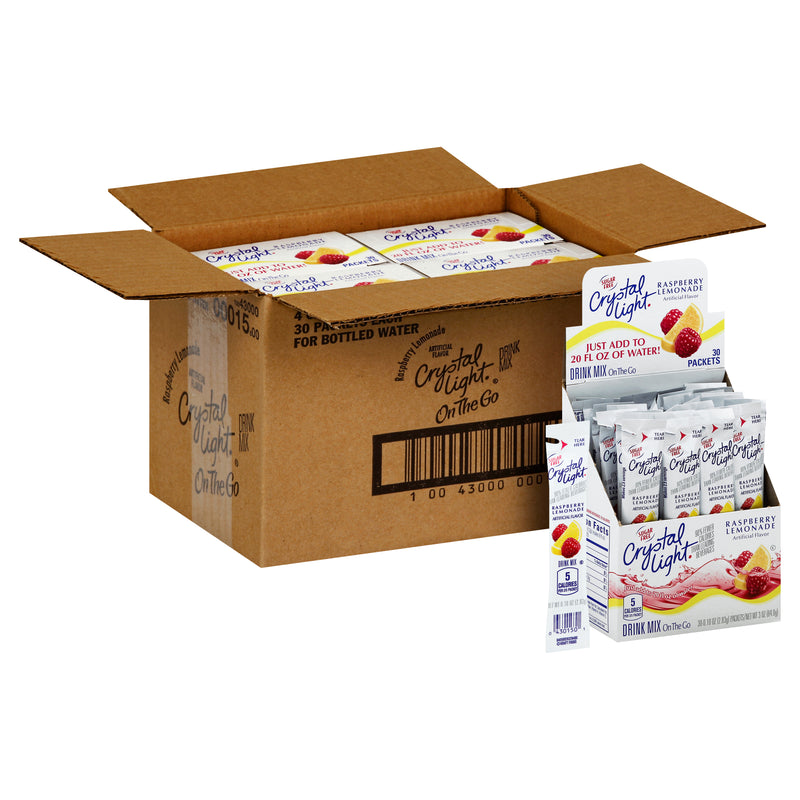 Crystal Light Raspberry Lemonade Drink Mix 120 Casepack 4 Boxes of 30 On-the-Go Packets