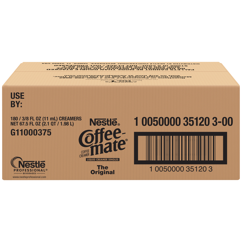 Coffee Mate Liquid Original Creamers 0.375 Fluid Ounce - 180 Per Case.