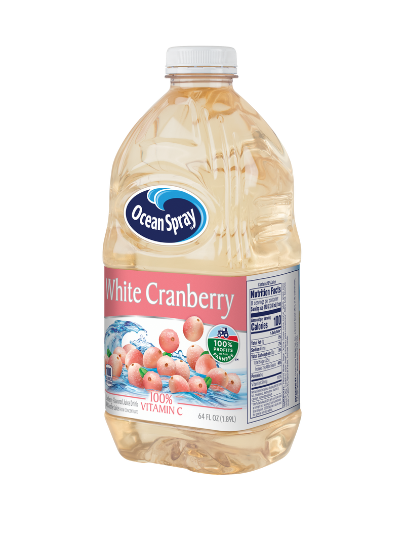 Ocean Spray White Cranberry Cocktail Juice 64 Fluid Ounce - 8 Per Case.