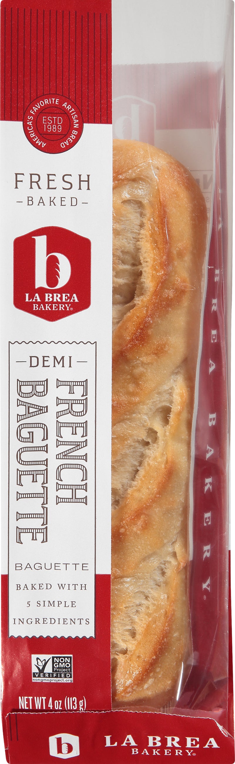 Bread French Demi Baguette Parbaked Frozen Retail 4.66 Ounce Size - 48 Per Case.