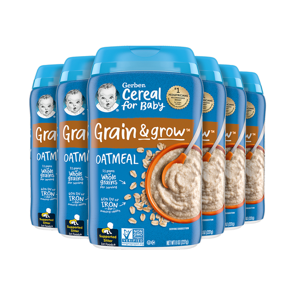 Gerber 1st Foods Oatmeal Single Grain Cereal Baby Food, 8 Ounce Size - 6 Per Case.