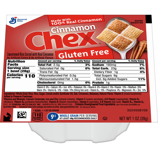 Cinnamon Chex™ Cereal Single Serve Bowlpak 1 Ounce Size - 96 Per Case.