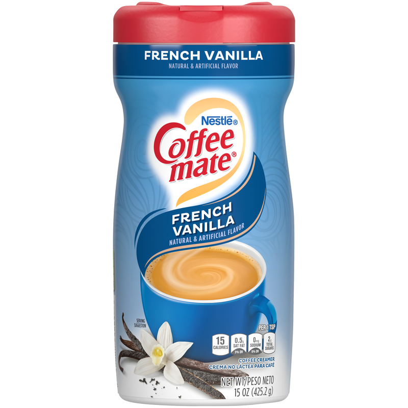Coffee Mate French Vanilla XCanister 15 Ounce Size - 12 Per Case.