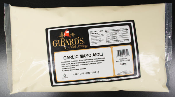 Girard's Garlic Aioli Mayo, 0.5 Gallon - 4 Per Case.