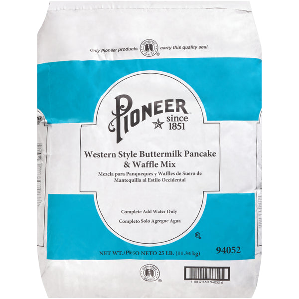 Pioneer Western Style Buttermilk Pancake & Waffle Mix 25 Pound Each - 1 Per Case.