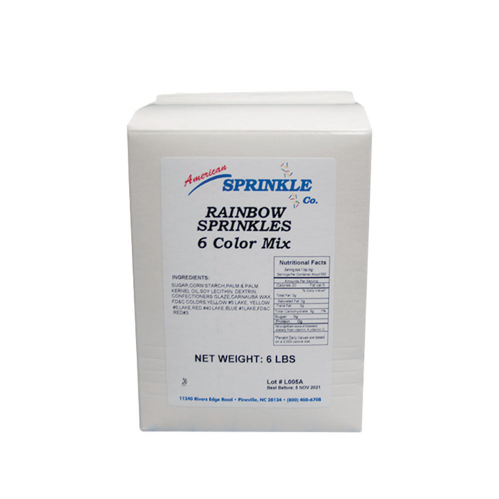Rainbow Sprinkles Color 6 Pound Each - 4 Per Case.