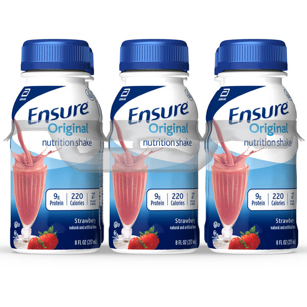 Ensure Shake Strawberry Bottles 8 Fluid Ounce - 24 Per Case.