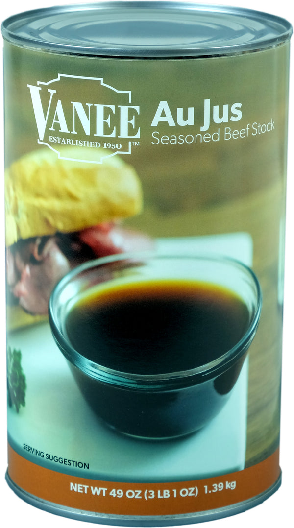 Seasoned Beef Stock For Au Jus 49 Ounce Size - 12 Per Case.