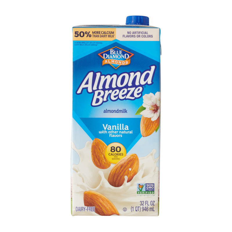 Almond Breeze Beverage Vanilla Almond Milk 32 Ounce Size - 12 Per Case.