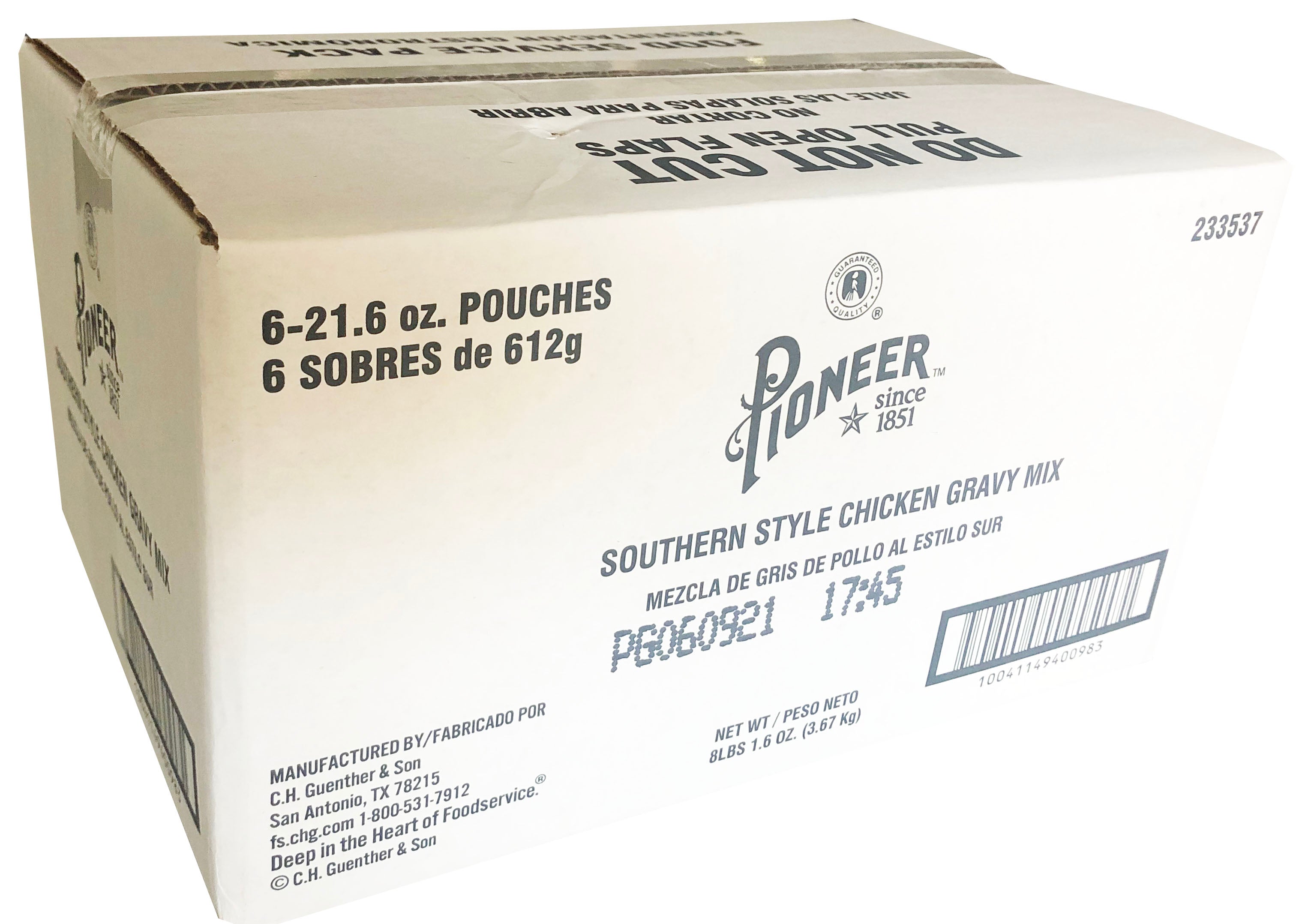 Pioneer Southern Style Chicken Gravy Mix 21.6 Ounce Size - 6 Per Case.