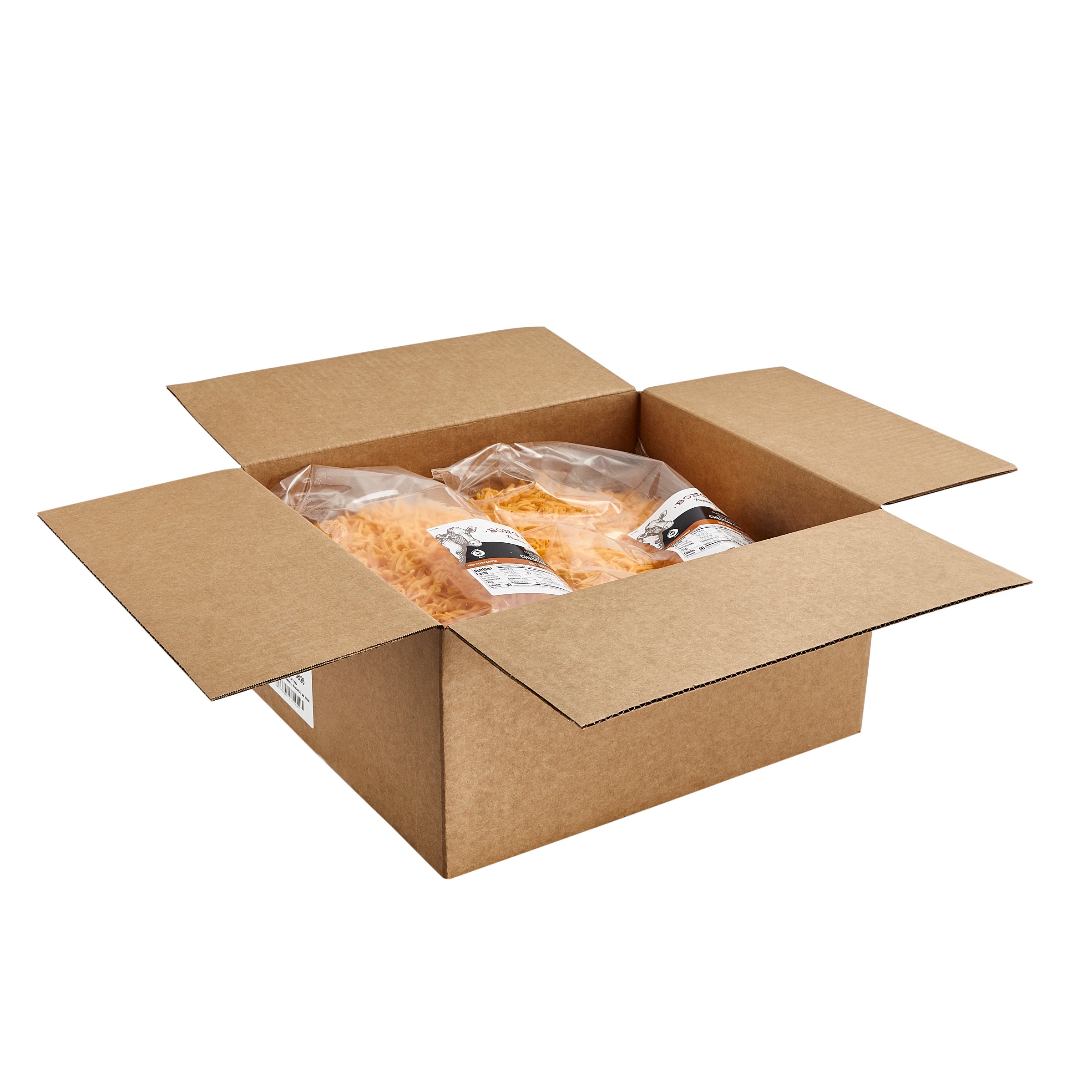 Bongards Cheese Yellow Reduced Fat Cheddar Feather Shred 5 Pound Each - 4 Per Case.