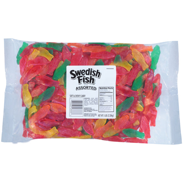 Swedish Fish Candy Assorted Bulk Bag, 5 Pound - 6 Per Case.
