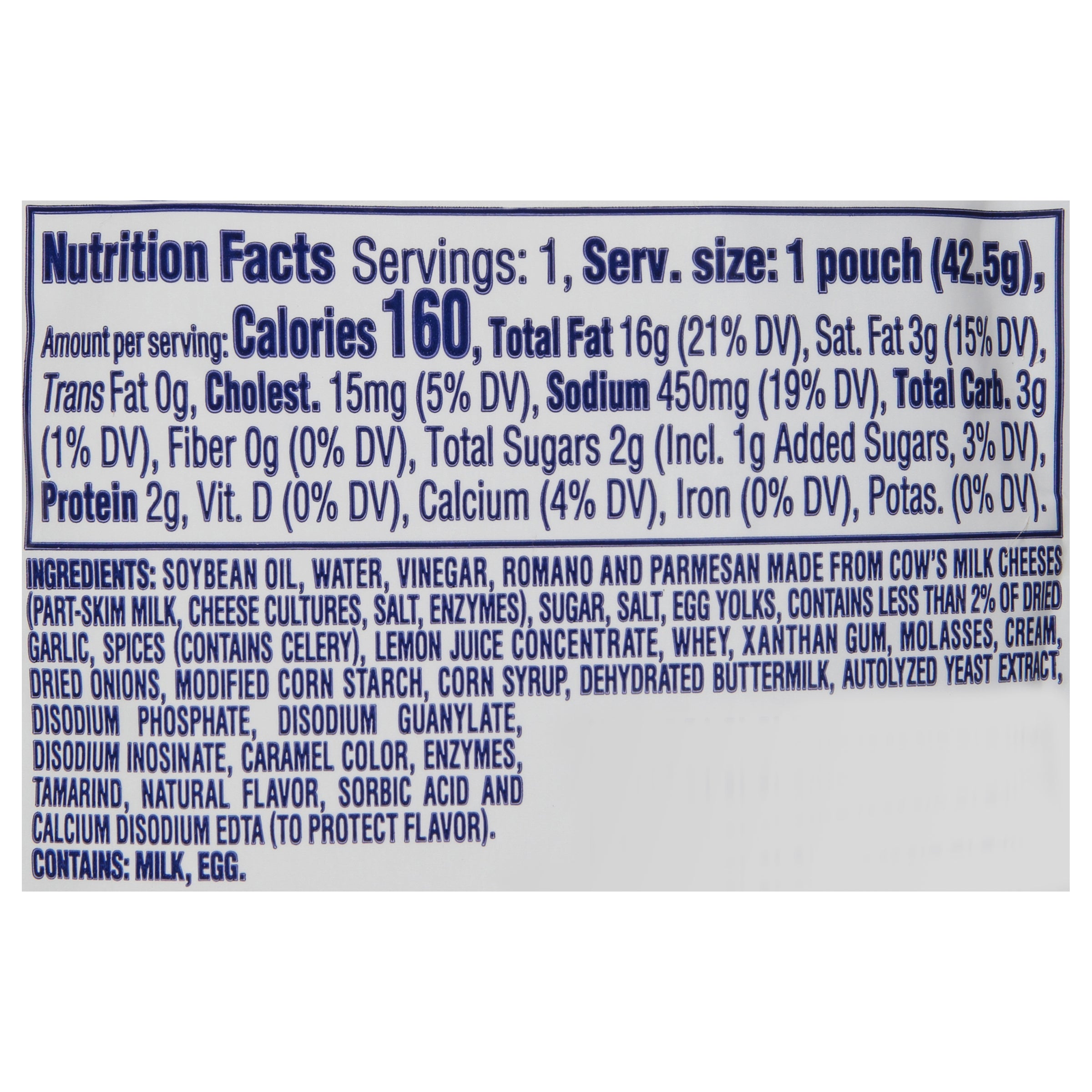 KRAFT Single Serve Signature Creamy Caesar Salad Dressing 1.5 Ounce Packets 60 Per Case