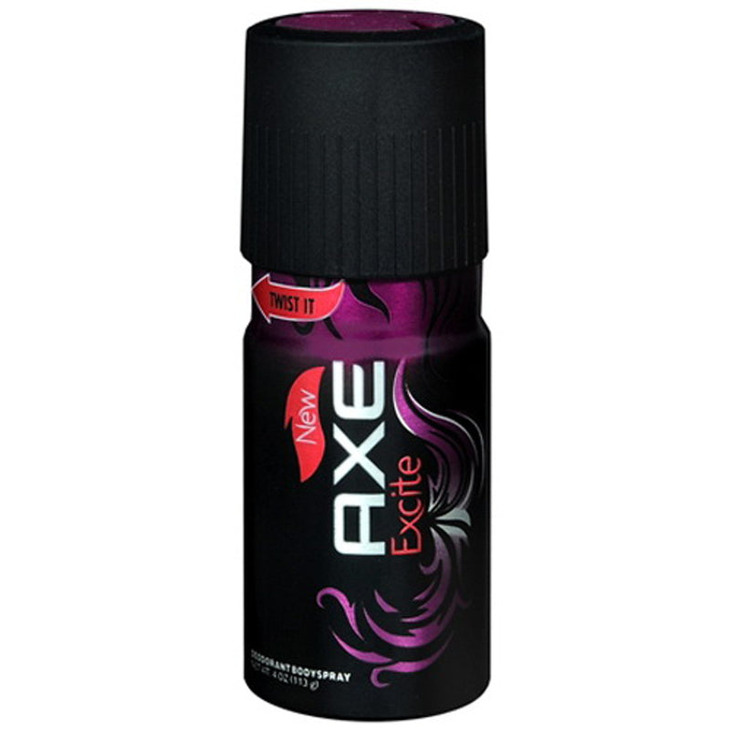Axe Body Spray Excite 4 Ounce Size - 12 Per Case.