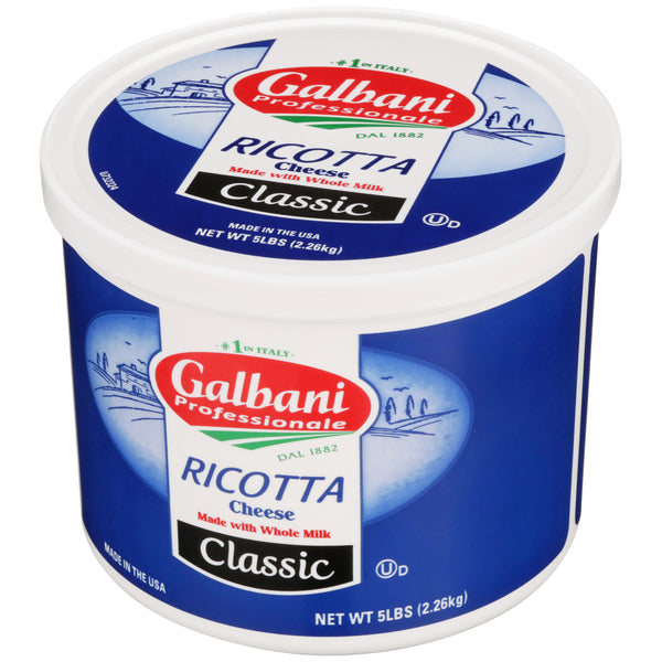 Galbani Whole Milk Classic Whey Ricotta 5 Pound Each - 4 Per Case.