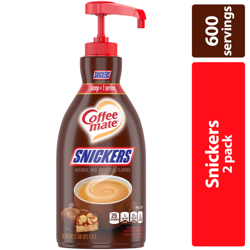 Coffee Mate Snickers Pump Bottle 1.58 Qt - 2 Per Case.