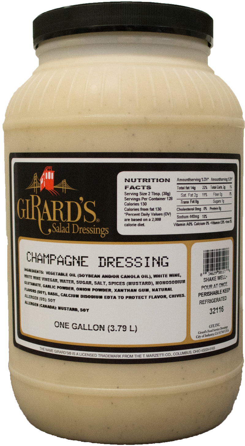 Girard's Champagne Dressing, 1 Gallon - 2 Per Case.