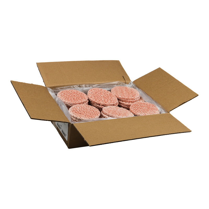 Double Red Provisions Ground Beef Patty 2.67 Ounce Size - 60 Per Case.