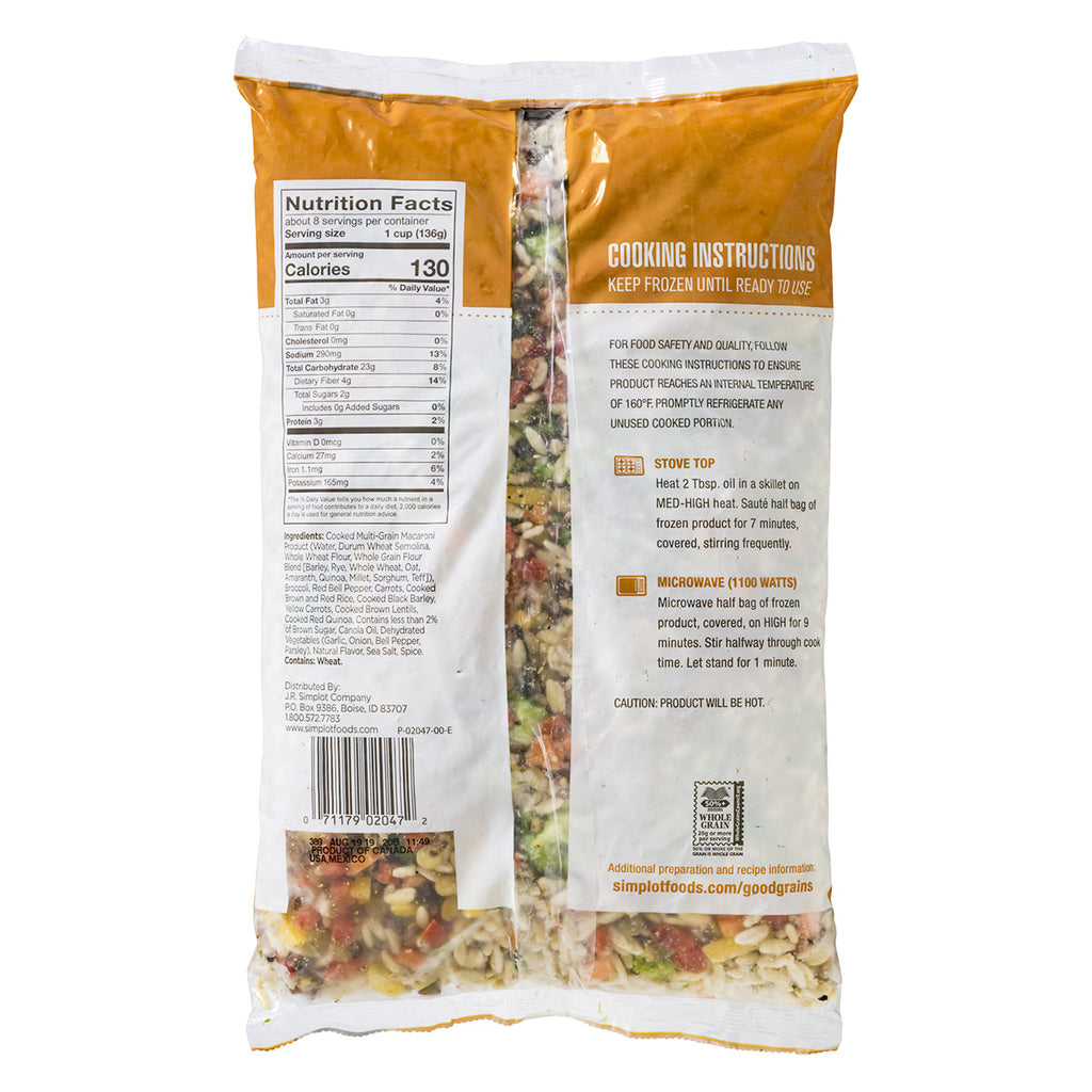 Simplot Italian Blend Simplot Good Grains Multi Grain Orzo Red Quinoa & Vegetable Blend 2.5