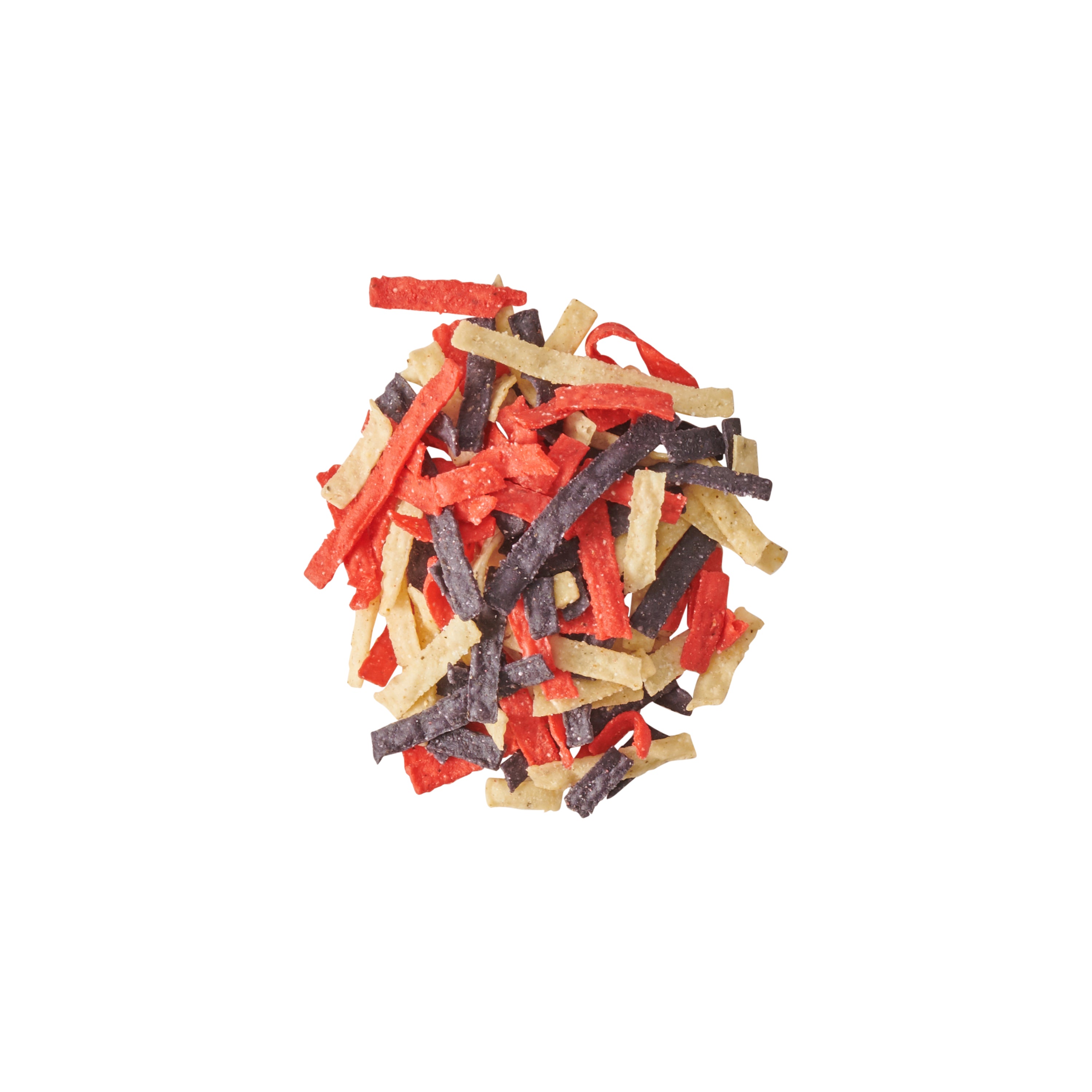Fresh Gourmet Salad Topping Tri-Color Tortilla Strips 1 Pound Each - 10 Per Case.