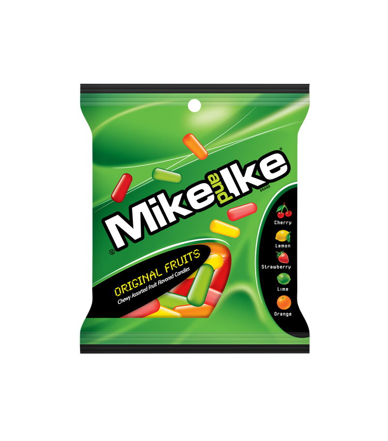 Mike And Ike® Peg Bag Original FruitsCase 5 Ounce Size - 12 Per Case.