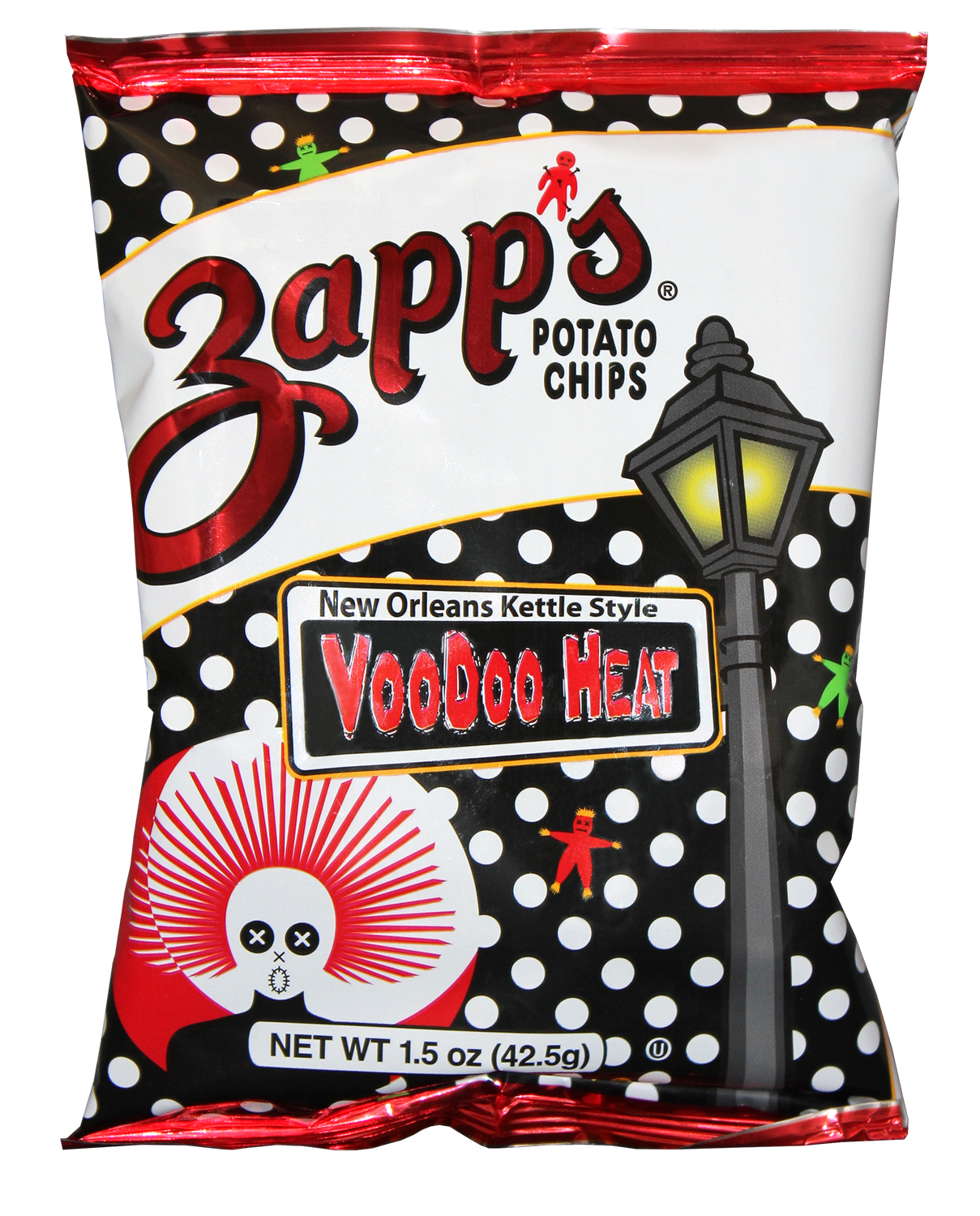 Zapp's Potato Chips Voodoo Heat Chips 1.5 Ounce Size - 60 Per Case.