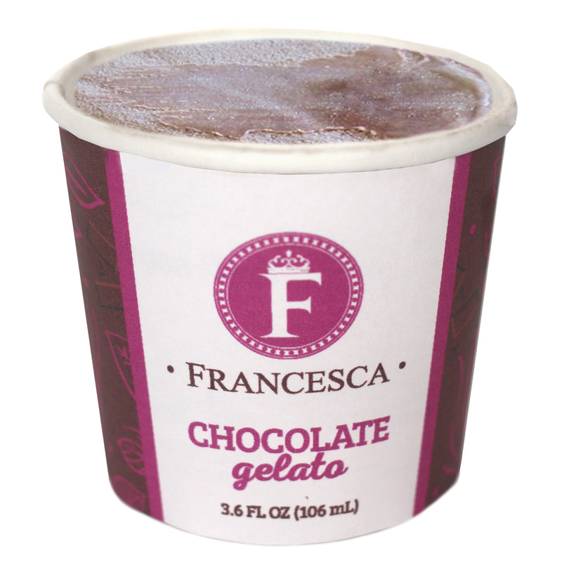 Francesca Mini Cup Chocolate Gelato 48 Count Packs - 1 Per Case.