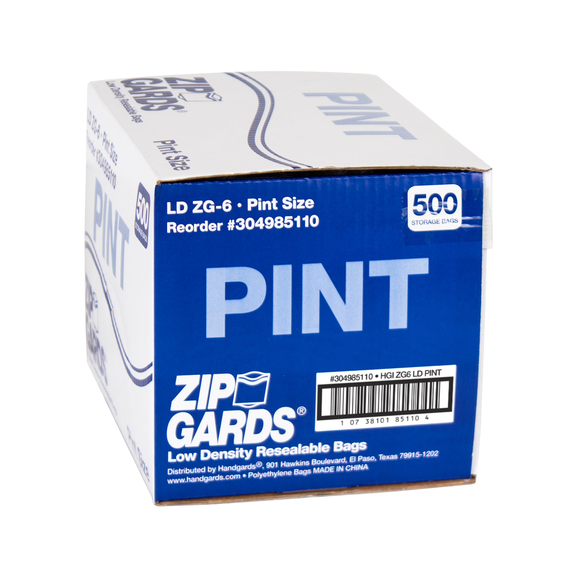 Bag Low Density Recloseable Pint 500 Each - 1 Per Case.