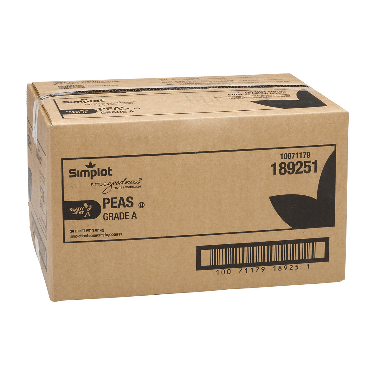 Simplot Simple Goodness Classic Vegetables Rte Peas 20 Pound Each - 1 Per Case.